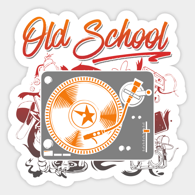Old School, DJ Turntable, Hip Hop Sticker by ArtOfDJShop